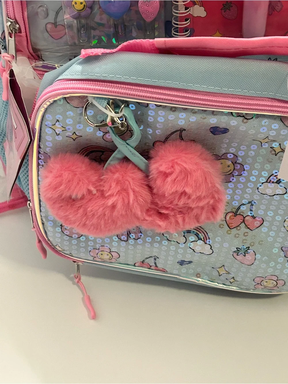 Adorable Kids Sequin Backpack with stationary set and Lunch Bag NWT